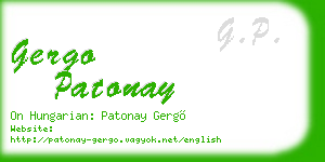 gergo patonay business card